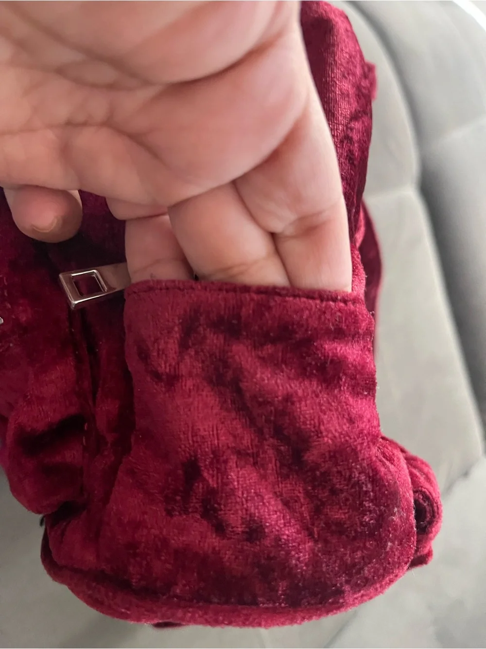 Forever 21 Velvet Mini Backpack - Wine